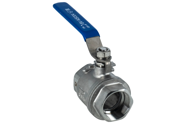 Кран шаровый муфтовый двусоставной нержавеющий (2PC), AISI304 DN40 (1_1/2"), (CF8), PN40