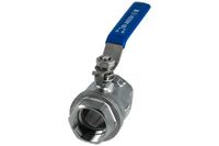 Кран шаровый муфтовый двусоставной нержавеющий (2PC), AISI304 DN40 (1_1/2"), (CF8), PN40