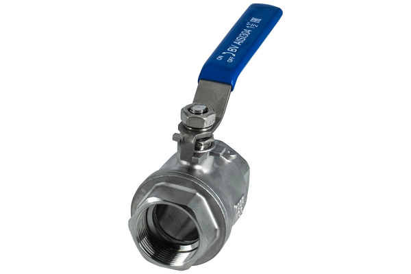 Кран шаровый муфтовый двусоставной нержавеющий (2PC), AISI304 DN40 (1_1/2"), (CF8), PN40