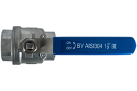 Кран шаровый муфтовый двусоставной нержавеющий (2PC), AISI304 DN40 (1_1/2"), (CF8), PN40