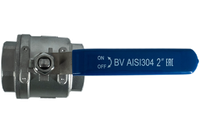 Кран шаровый муфтовый двусоставной нержавеющий (2PC), AISI304 DN50 (2"), (CF8), PN40