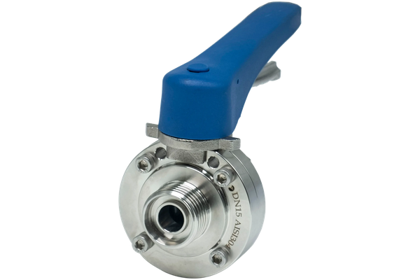 Затвор дисковый резьбовой нержавеющий, AISI304 DN15 (1/2"), (CF8), PN8