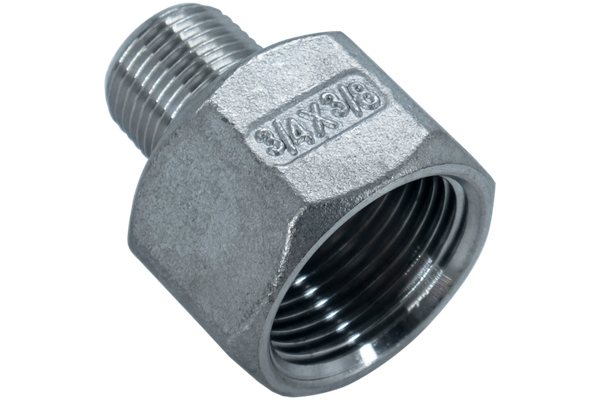 Футорка обратная нержавеющая, AISI304 DN20 x DN10 (3/4" x 3/8"), (CF8), PN16