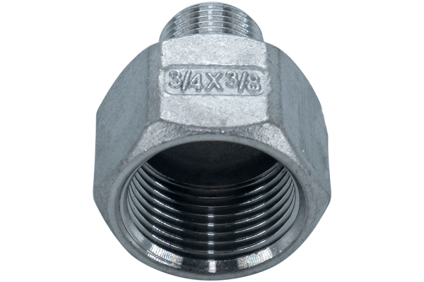 Футорка обратная нержавеющая, AISI304 DN20 x DN10 (3/4" x 3/8"), (CF8), PN16