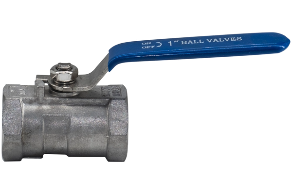 Кран шаровый муфтовый стандартнопроходной нержавеющий (1PC), AISI304 DN25 (1"), (CF8), PN64