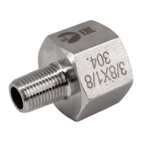 Футорка обратная нержавеющая, AISI304 DN10 x DN 6 (3/8" x 1/8"), (CF8), PN16