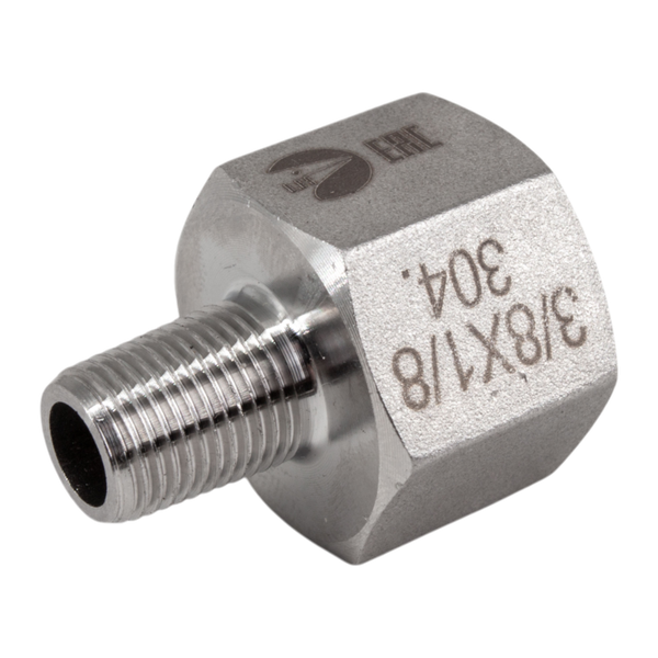 Футорка обратная нержавеющая, AISI304 DN10 x DN 6 (3/8" x 1/8"), (CF8), PN16
