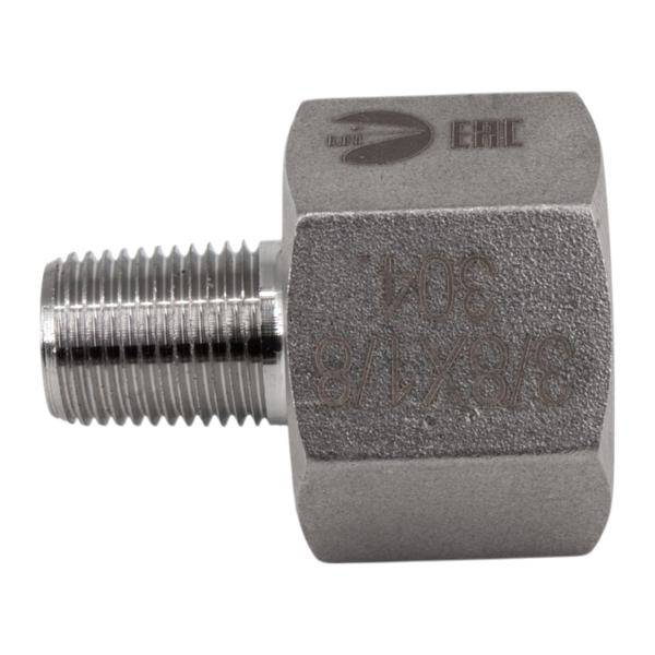 Футорка обратная нержавеющая, AISI304 DN10 x DN 6 (3/8" x 1/8"), (CF8), PN16