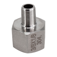 Футорка обратная нержавеющая, AISI304 DN10 x DN 6 (3/8" x 1/8"), (CF8), PN16