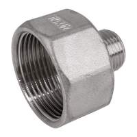 Футорка обратная нержавеющая, AISI304 DN32 x DN15 (1_1/4" x 1/2"), (CF8), PN16