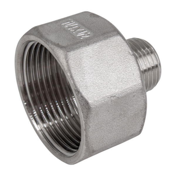 Футорка обратная нержавеющая, AISI304 DN32 x DN15 (1_1/4" x 1/2"), (CF8), PN16