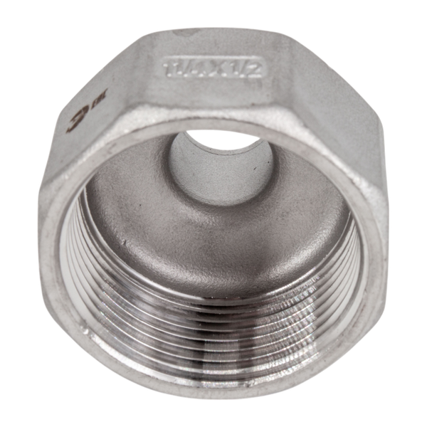Футорка обратная нержавеющая, AISI304 DN32 x DN15 (1_1/4" x 1/2"), (CF8), PN16
