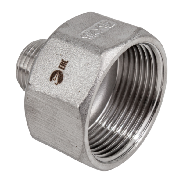 Футорка обратная нержавеющая, AISI304 DN32 x DN15 (1_1/4" x 1/2"), (CF8), PN16