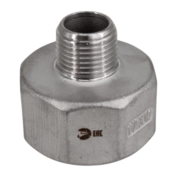Футорка обратная нержавеющая, AISI304 DN32 x DN15 (1_1/4" x 1/2"), (CF8), PN16