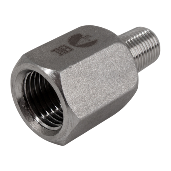 Футорка обратная нержавеющая, AISI304 DN 8 x DN6 (1/4" x 1/8"), (CF8), PN16