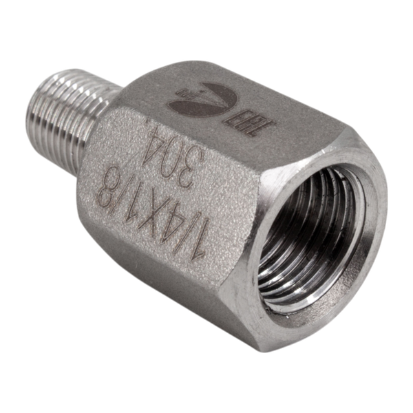 Футорка обратная нержавеющая, AISI304 DN 8 x DN6 (1/4" x 1/8"), (CF8), PN16