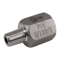 Футорка обратная нержавеющая, AISI304 DN 8 x DN6 (1/4" x 1/8"), (CF8), PN16