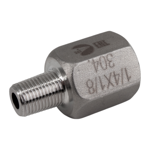 Футорка обратная нержавеющая, AISI304 DN 8 x DN6 (1/4" x 1/8"), (CF8), PN16