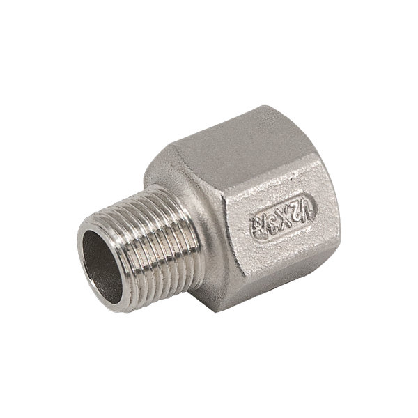 Футорка обратная нержавеющая, AISI304 DN15 x DN10 (1/2" x 3/8"), (CF8), PN16