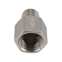 Футорка обратная нержавеющая, AISI304 DN15 x DN10 (1/2" x 3/8"), (CF8), PN16