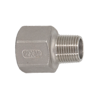 Футорка обратная нержавеющая, AISI304 DN15 x DN10 (1/2" x 3/8"), (CF8), PN16