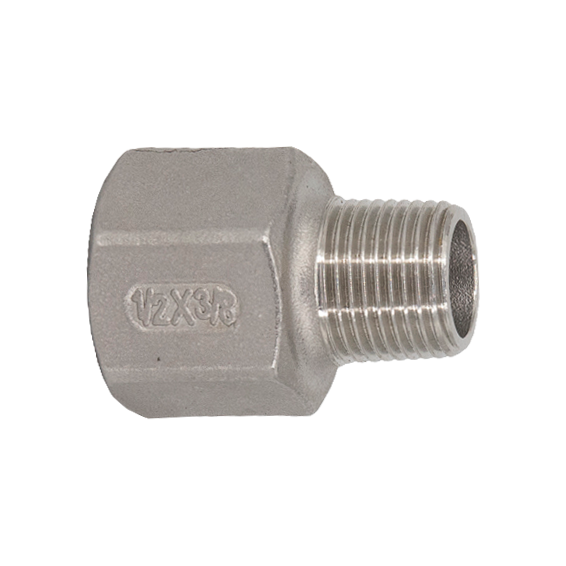 Футорка обратная нержавеющая, AISI304 DN15 x DN10 (1/2" x 3/8"), (CF8), PN16