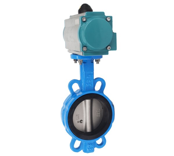 Затвор дисковый межфланцевый чугунный, DN 100 (4"), PN16 с двухсторонним пневмоприводом AT83D
