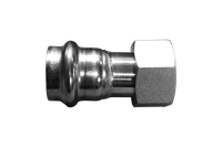 Пресс-соединитель прямой с накидной гайкой нержавеющий, AISI304 DN15x18mm (1/2"x18mm), CF8, PN16