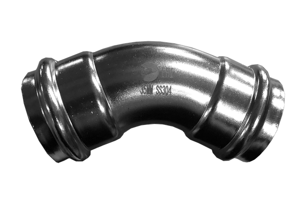 Пресс-отвод 45° нержавеющий, AISI304 35mm, CF8, PN16