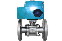 Кран шаровый фланцевый (3PC), DN15 (1/2"), AISI304, PN16, с электроприводом AC 24V (C-03)