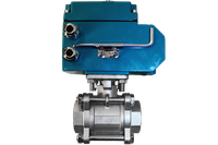 Кран шаровый муфтовый (3PC), AISI304 DN40 (1_1/2"), с электроприводом AC 220V (С-05)