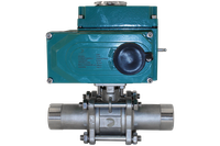 Кран шаровый приварной, AISI304 DN32 (1_1/4"), с электроприводом AC 220V (C-05)