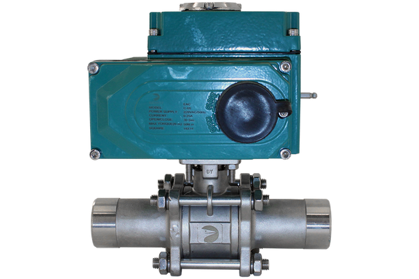 Кран шаровый приварной, AISI304 DN32 (1_1/4"), с электроприводом AC 220V (C-05)