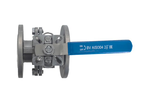 Кран шаровый фланцевый под привод нержавеющий (2PC), AISI304 DN65 (2_1/2"), (CF8), PN40