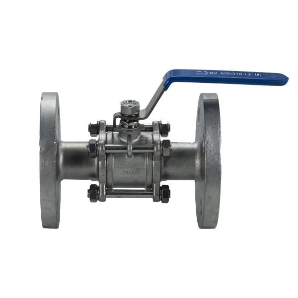 Кран шаровый фланцевый трехсоставной нержавеющий (3PC), AISI316 DN32 (1_1/4"), (CF8M), PN16