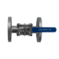 Кран шаровый фланцевый трехсоставной нержавеющий (3PC), AISI316 DN32 (1_1/4"), (CF8M), PN16