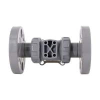 Кран шаровый фланцевый под привод пластиковый (3PC), CPVC, DN25 (d32), PN10
