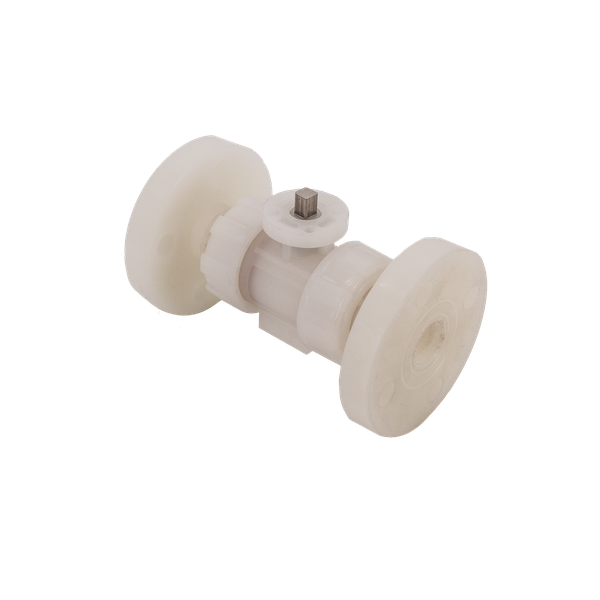 Кран шаровый фланцевый под привод пластиковый (3PC), PVDF, DN20 (d25), PN10