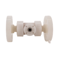 Кран шаровый фланцевый под привод пластиковый (3PC), PVDF, DN20 (d25), PN10