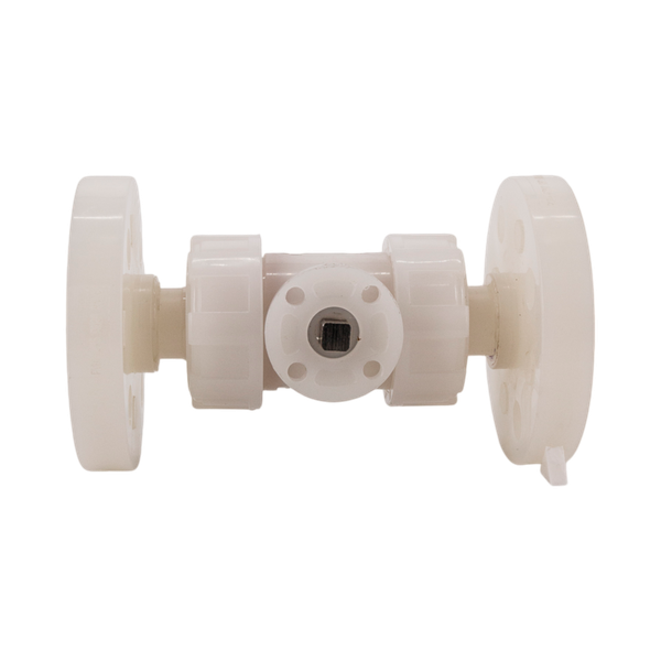Кран шаровый фланцевый под привод пластиковый (3PC), PVDF, DN20 (d25), PN10