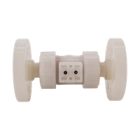 Кран шаровый фланцевый под привод пластиковый (3PC), PVDF, DN20 (d25), PN10