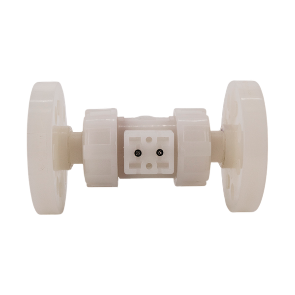 Кран шаровый фланцевый под привод пластиковый (3PC), PVDF, DN20 (d25), PN10