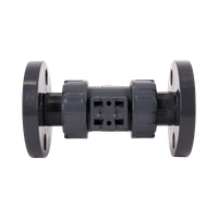 Кран шаровый фланцевый трехсоставной пластиковый (3PC), UPVC, DN15 (d20), PN10