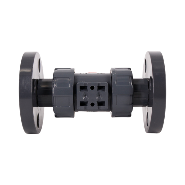 Кран шаровый фланцевый трехсоставной пластиковый (3PC), UPVC, DN15 (d20), PN10