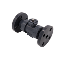 Кран шаровый фланцевый под привод пластиковый (3PC), UPVC, DN20 (d25), PN10