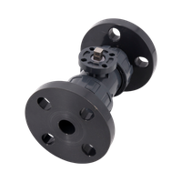 Кран шаровый фланцевый под привод пластиковый (3PC), UPVC, DN20 (d25), PN10