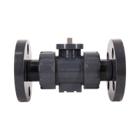 Кран шаровый фланцевый под привод пластиковый (3PC), UPVC, DN20 (d25), PN10