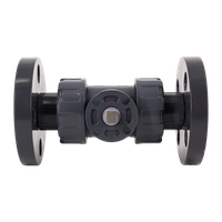 Кран шаровый фланцевый под привод пластиковый (3PC), UPVC, DN20 (d25), PN10