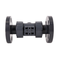 Кран шаровый фланцевый под привод пластиковый (3PC), UPVC, DN20 (d25), PN10