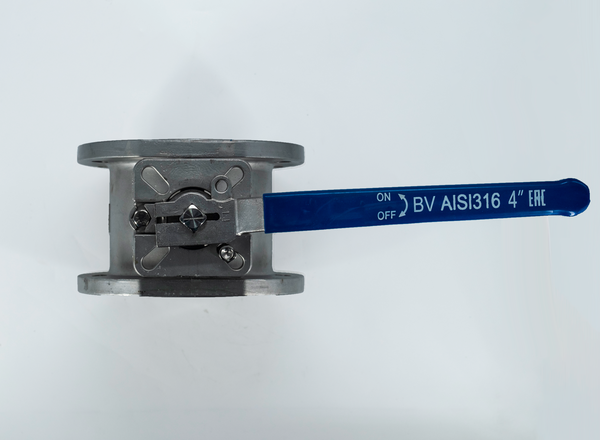 Кран шаровый межфланцевый под привод нержавеющий (1PC), AISI316 DN 100 (4"), (CF8M), PN16